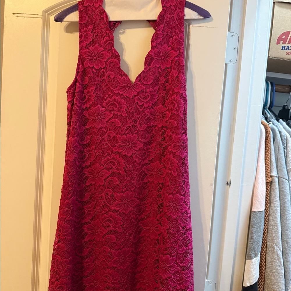 Elegant Pink Lace Dress